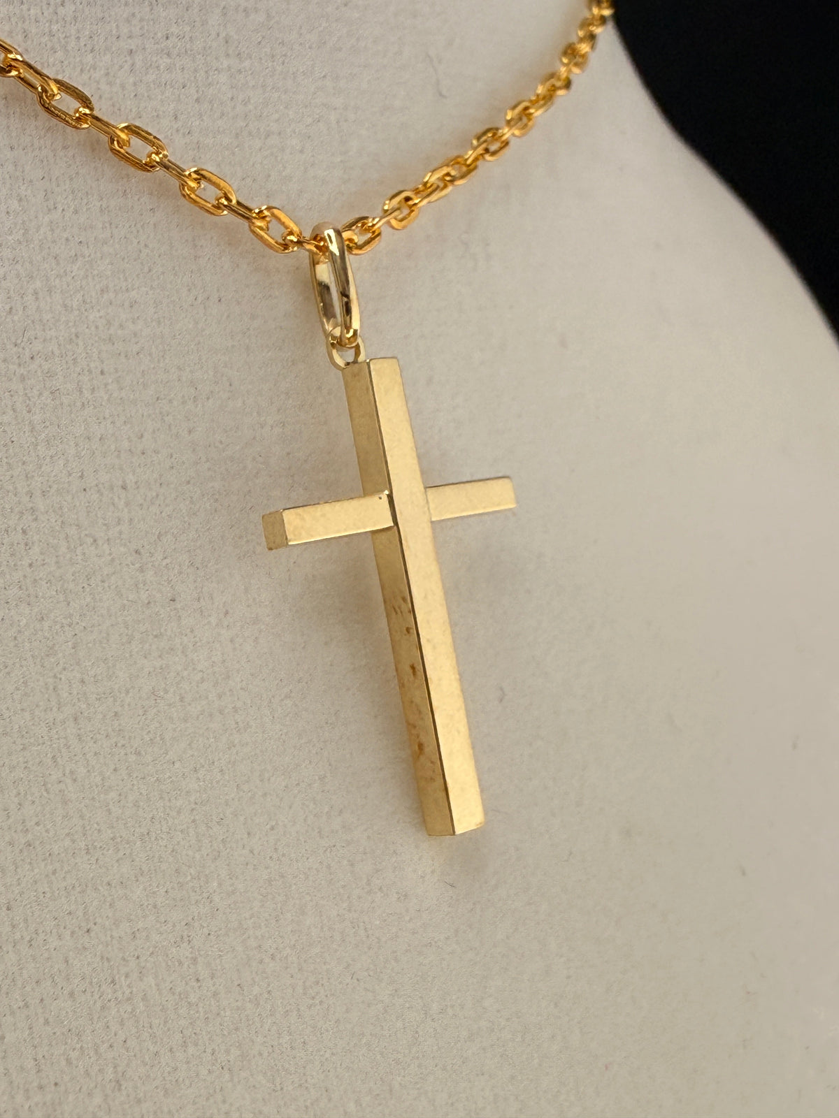 14K Solid Gold Cross Pendant