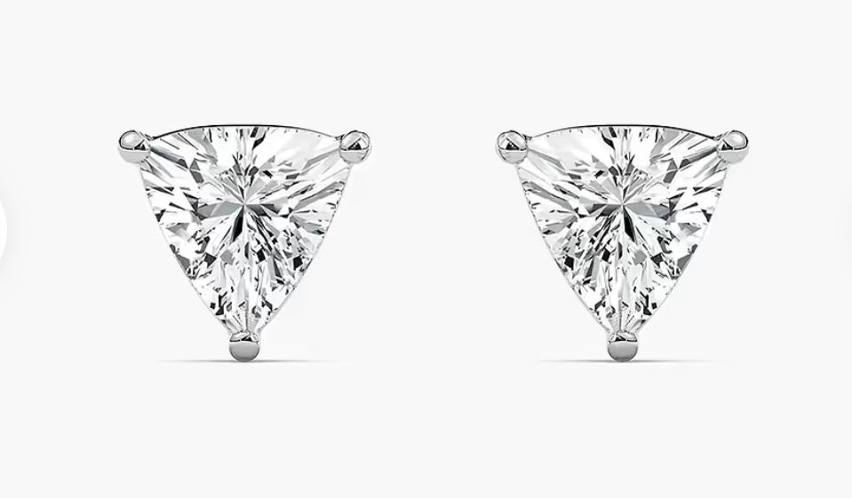 1 ct / 10 Kt white gold / trillium / earring set (2ct total)