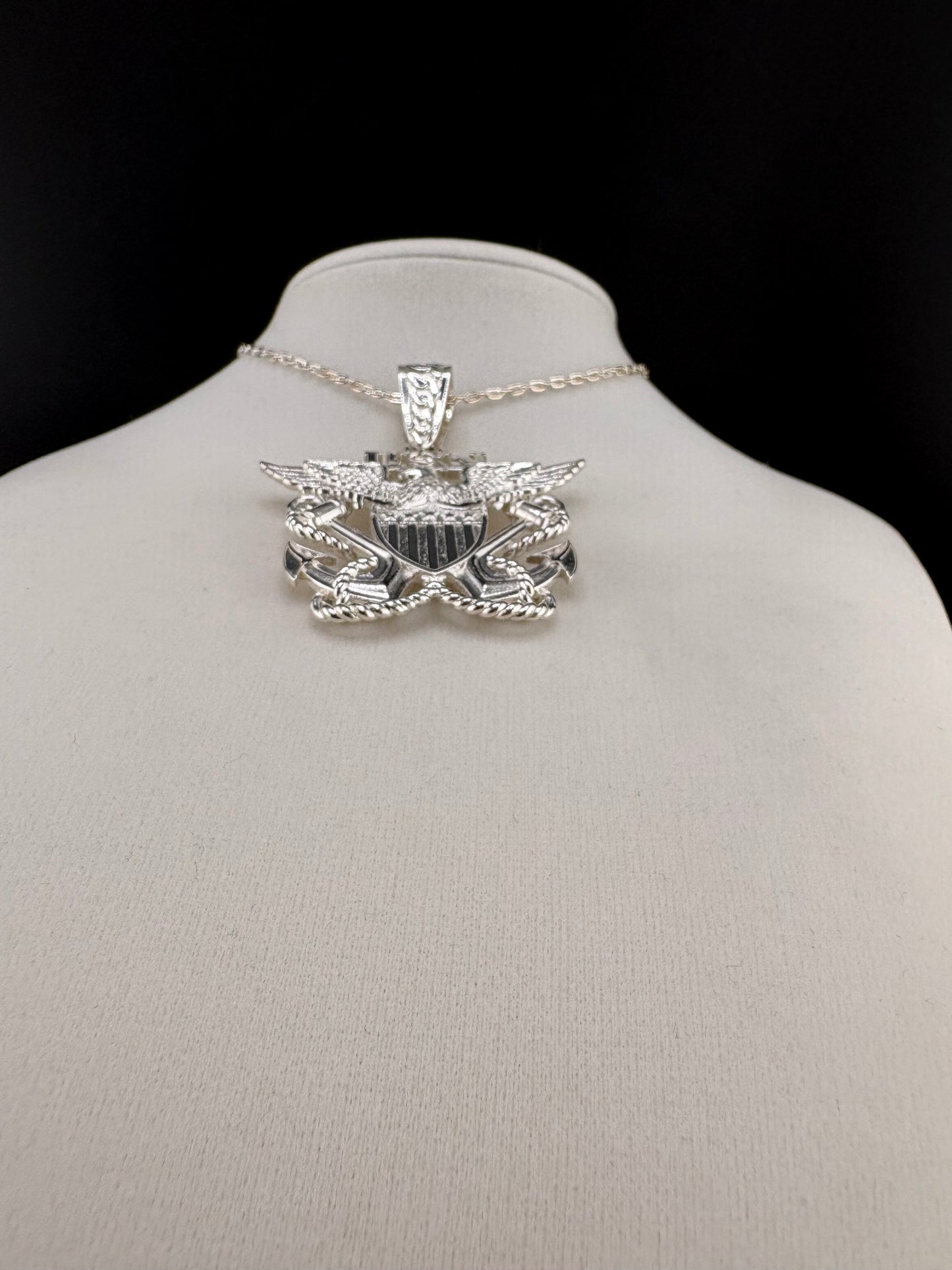 Sterling Silver U.S. Navy (USN) Pendant