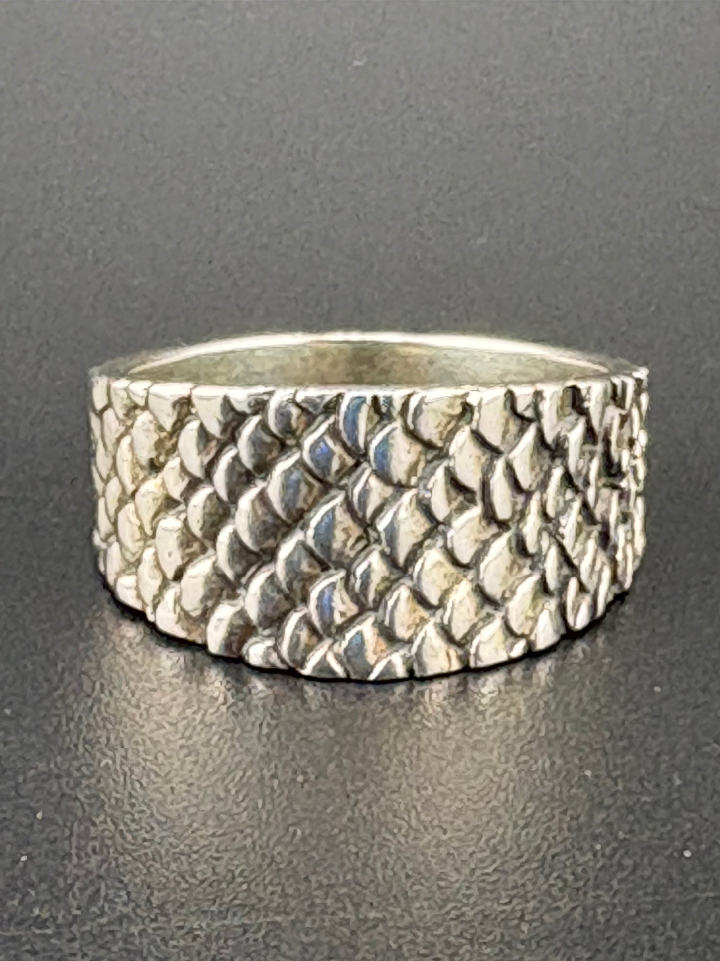 .925 Sterling Silver Dragon Scale Ring – 4.56g