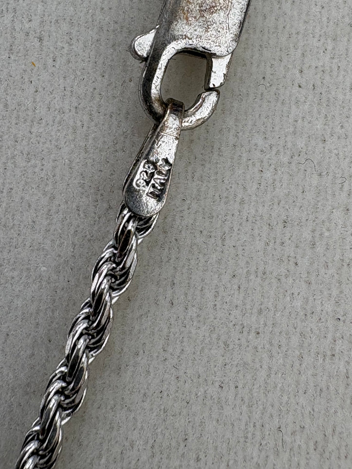 .925 Sterling Silver Rope Chain Necklace – 1.67mm / 16"