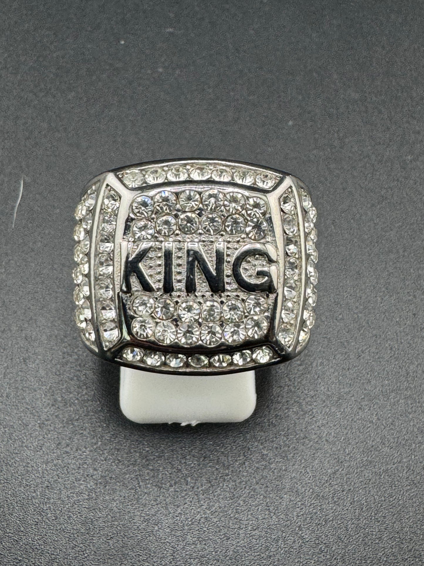 CZ Diamond “KING” Stainless Steel Ring – 20.4mm Wide, Size 10