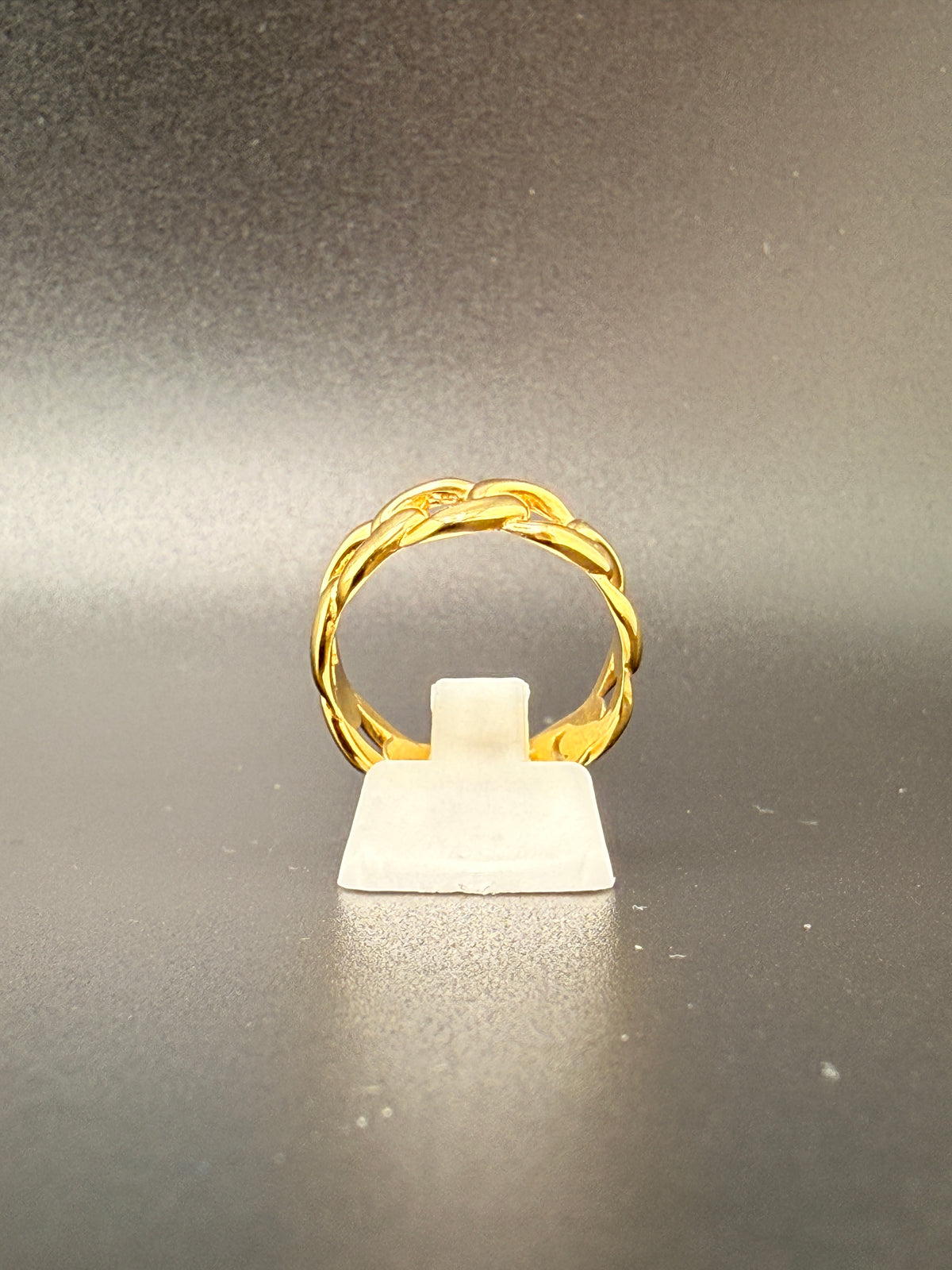 14K Gold Bonded Sterling Silver Cuban Link Ring – 7.6mm, 7.2 Grams