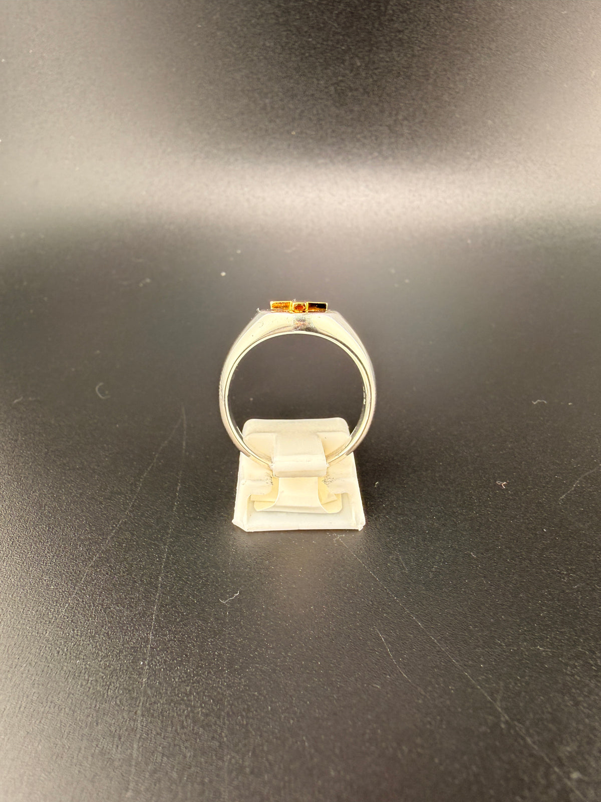 14K Gold Bonded 925 Sterling Silver 2-Tone Cross Ring - 6