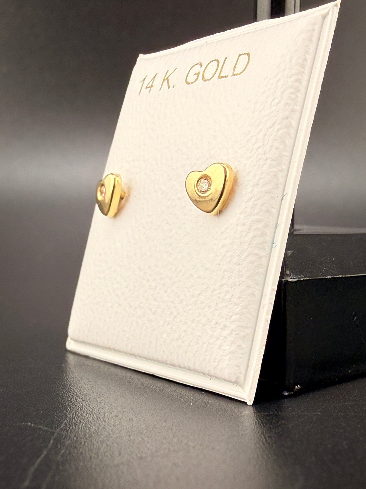 14K Gold Diamond Heart Earrings – Real Gold Earrings | Wholesale Price Jewelry