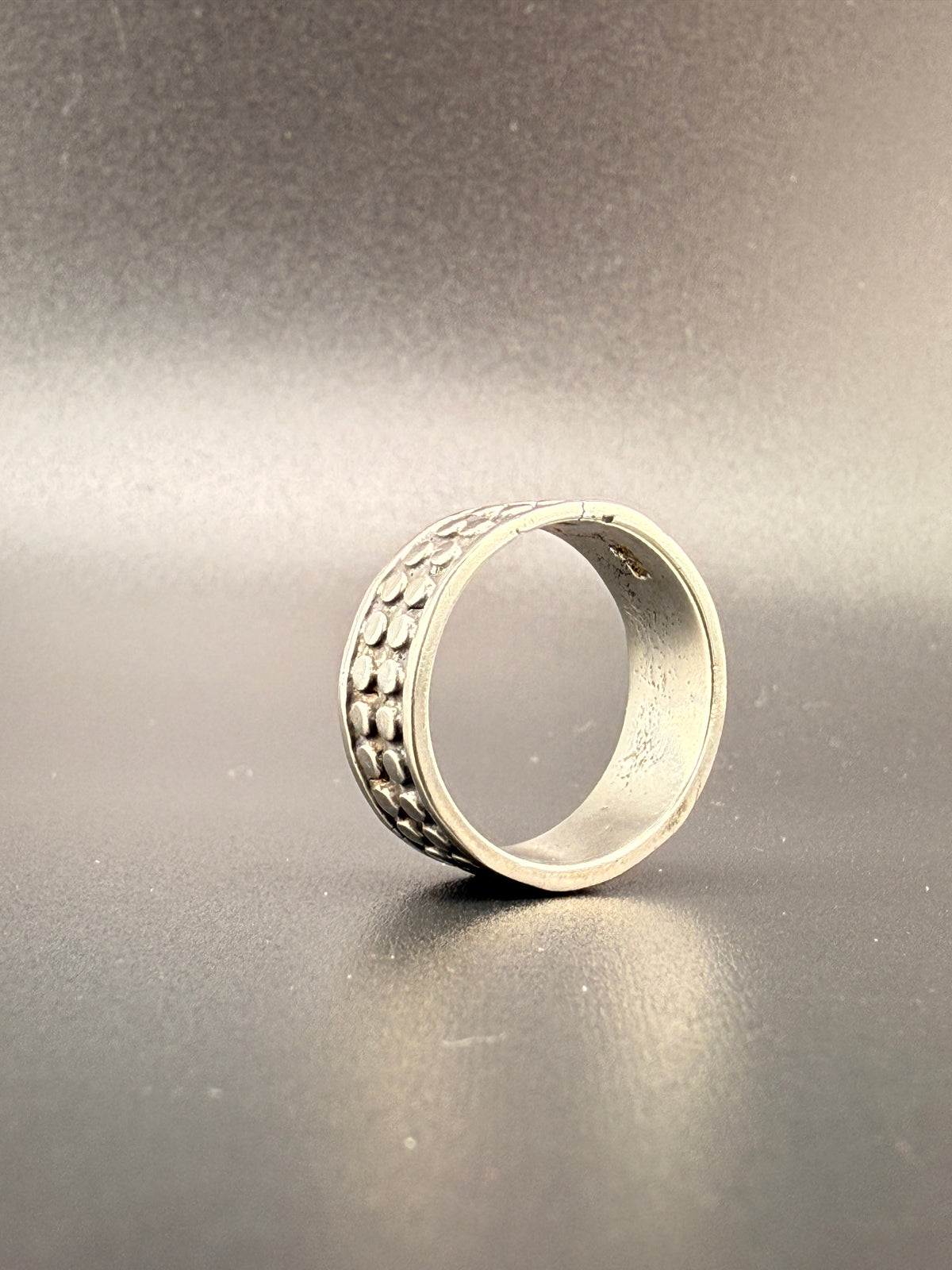 925 Sterling Silver Textured Dot Ring