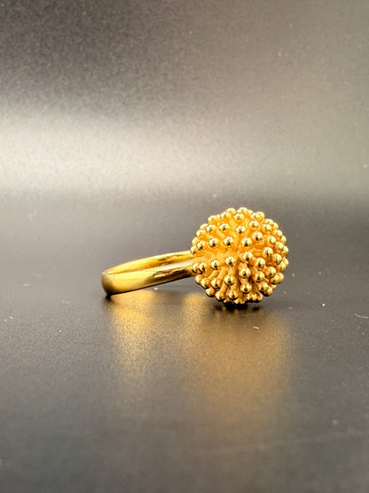 14K Gold Bonded Sterling Silver Ball Ring – 12.3mm, 9.5 Grams - 8.5