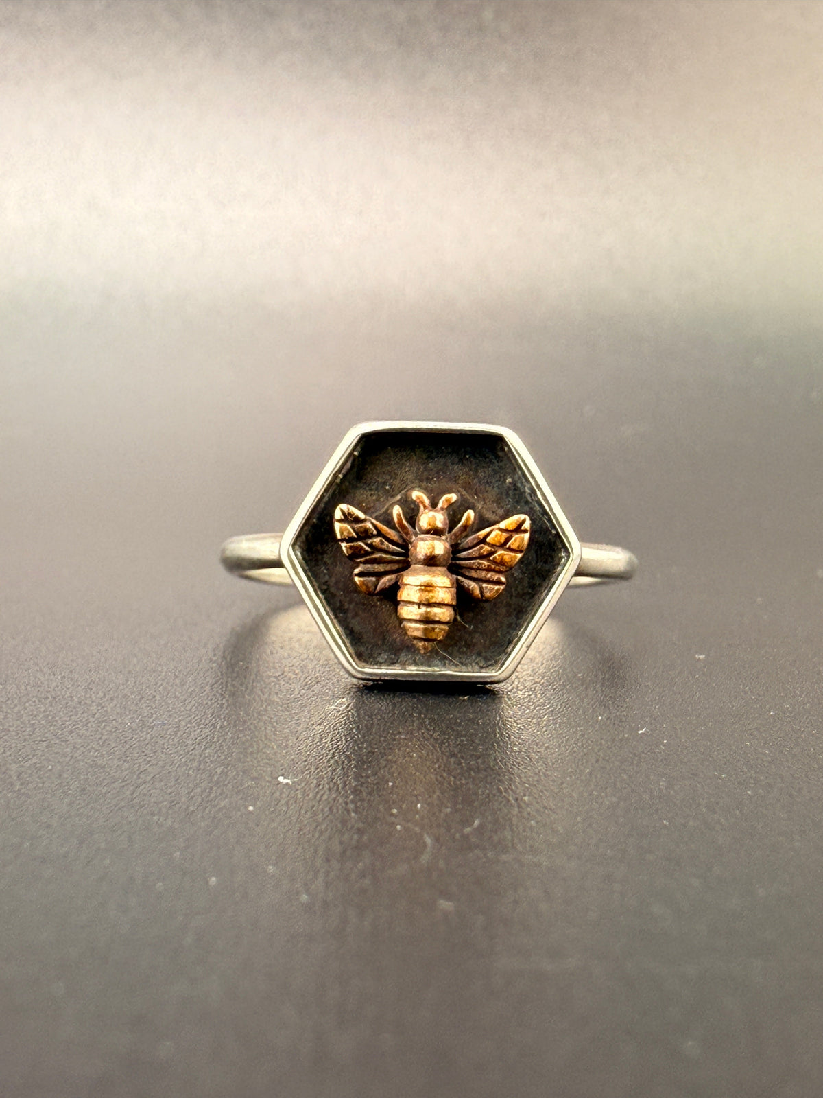 Sterling Silver Honey Bee Ring - 8.25