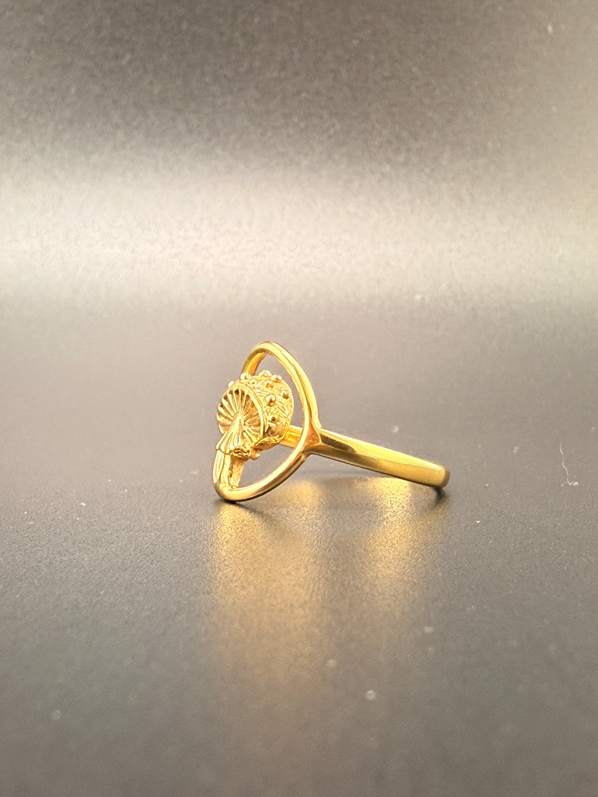 14K Gold Bonded Sterling Silver Mushroom Ring – Unique Mushroom Jewelry - 6 alternate product view