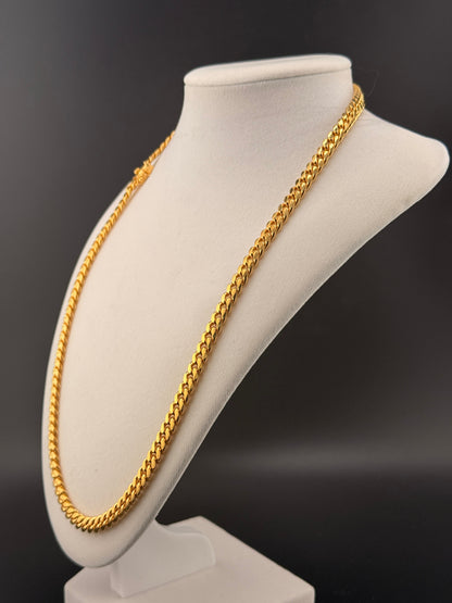 14Kt Gold Bonded over Sterling Silver Cuban Link Chain Necklace 6.26MM / 22 in