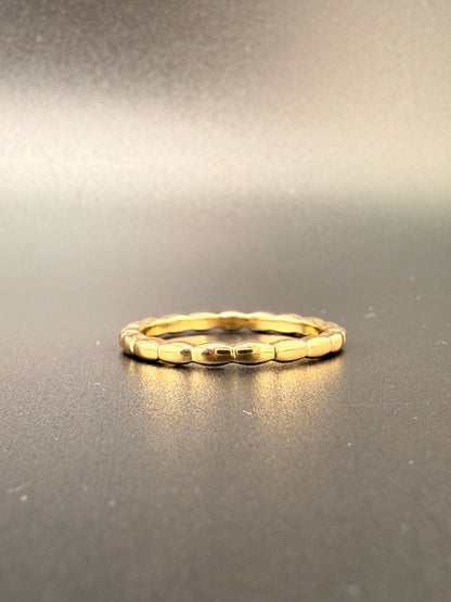 14K Gold Bonded Sterling Silver Textured Band Ring - 9.5