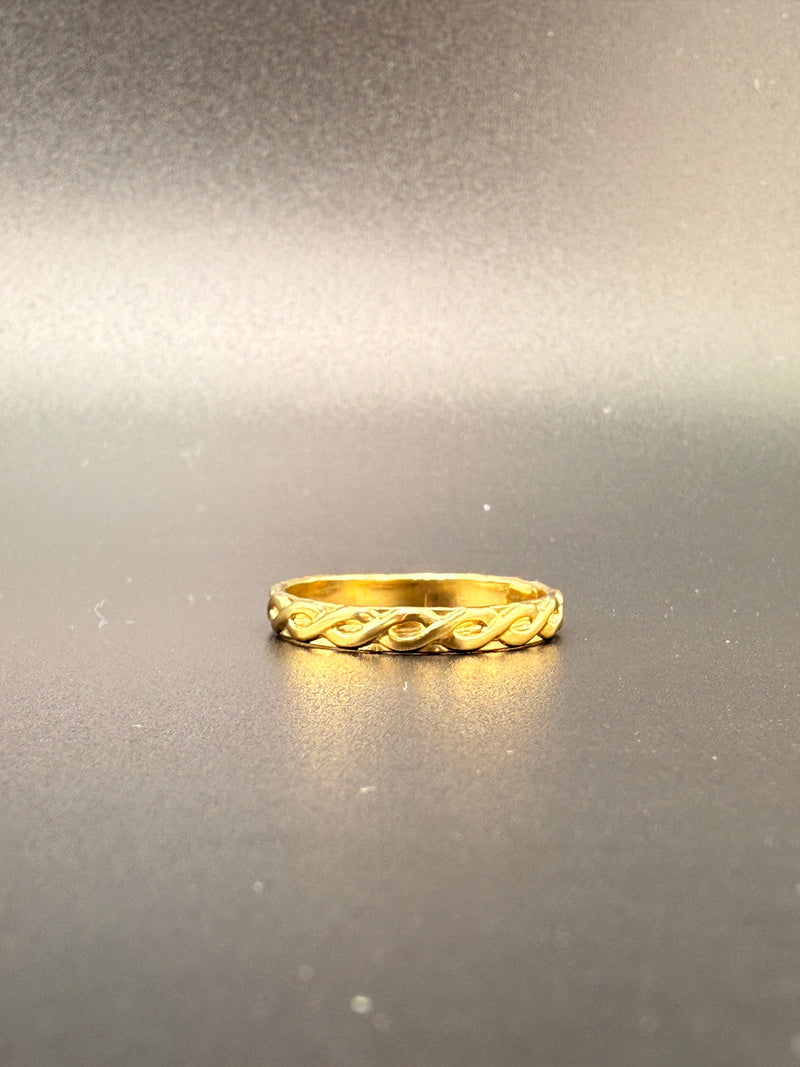 14K Gold Bonded Sterling Silver Twisted Vine Band Ring - 7
