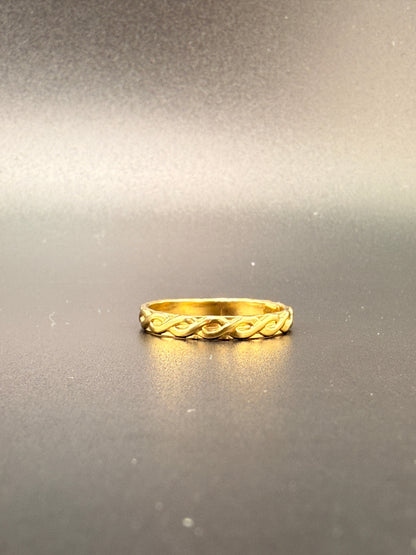 14K Gold Bonded Sterling Silver Twisted Vine Band Ring - 8.75