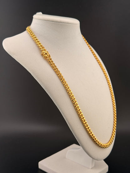 14Kt Gold Bonded over Sterling Silver Cuban Link Chain Necklace 6.26MM / 22 in