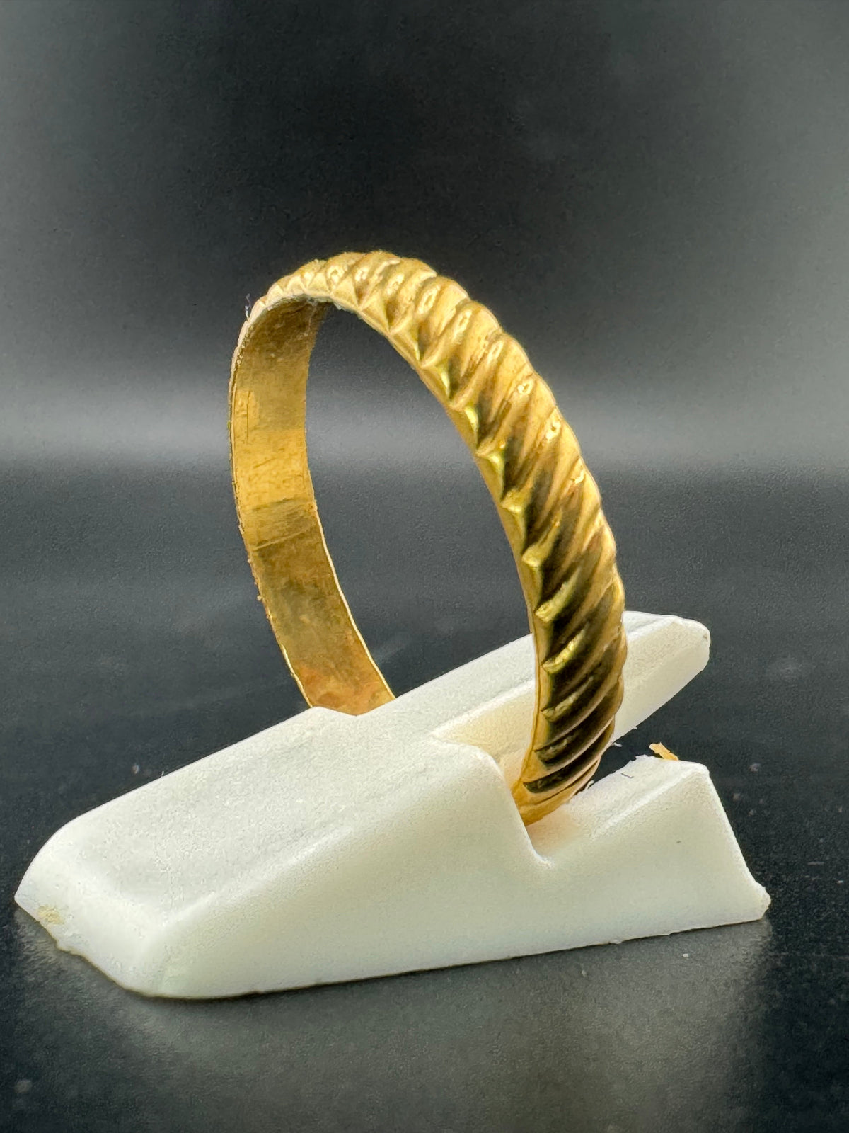 Gold Plated Stainless Steel Slanted Lines Band Ring – Size 9, 2 Grams alternate product view