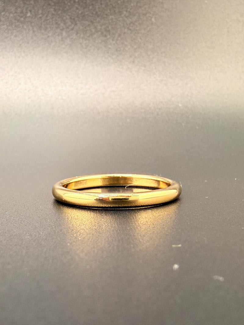 14K Gold Bonded Sterling Silver Polished Plain Gold Band - 9.5