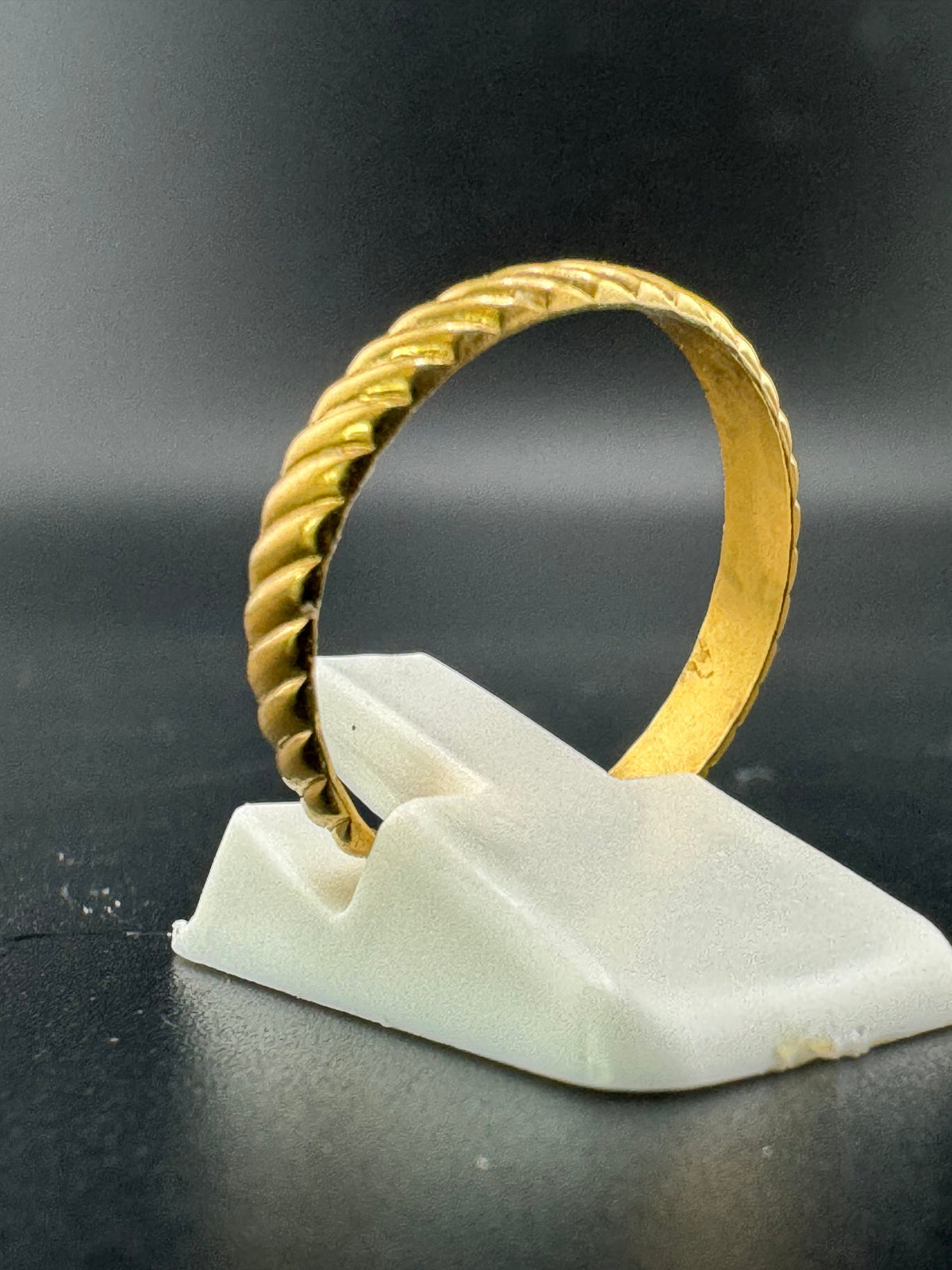 Gold Plated Stainless Steel Slanted Lines Band Ring – Size 9, 2 Grams detail view