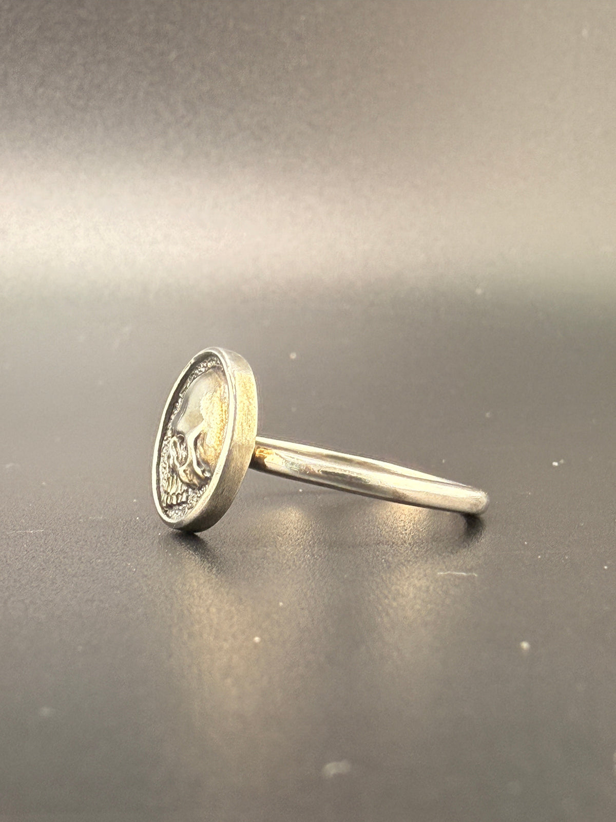 925 Sterling Silver Round Skull Ring alternate product view