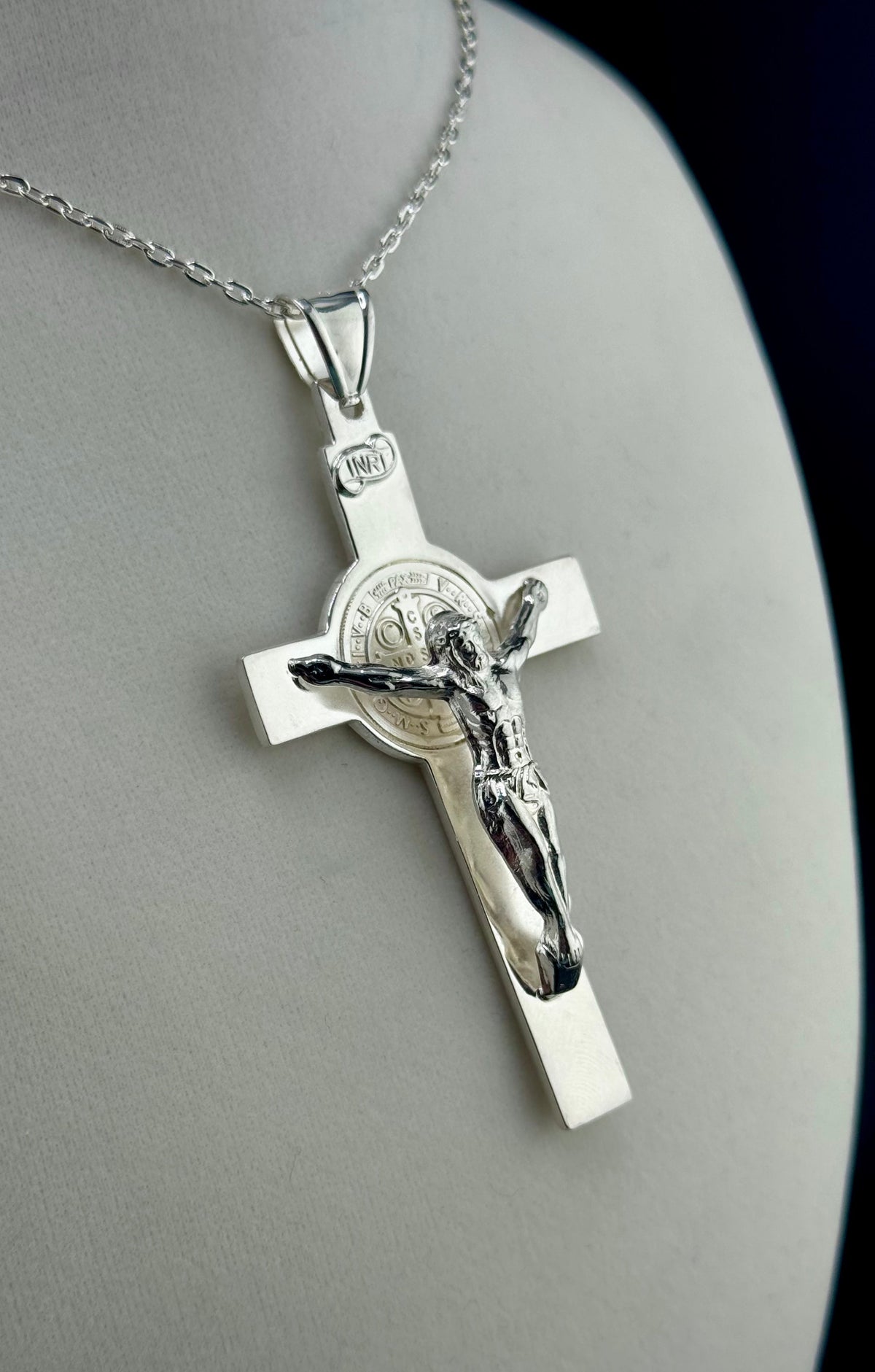 .925 Sterling Silver Jesus on Cross Pendant alternate product view