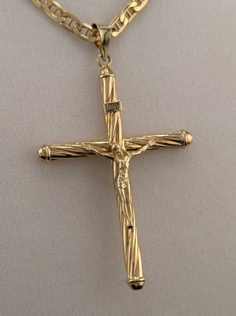 14K Gold Jesus on the Cross Pendant – Solid Gold Crucifix Pendant (4.09g) | Wholesale Jewelry Price