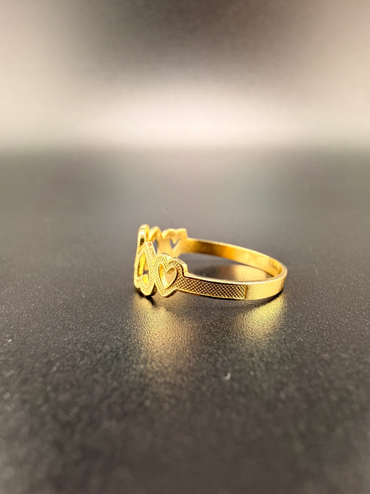 5 Heart Women's Ring – 10K Yellow Gold Love Ring (1.1g) | Size 7 | Wholesale Price alternate product view