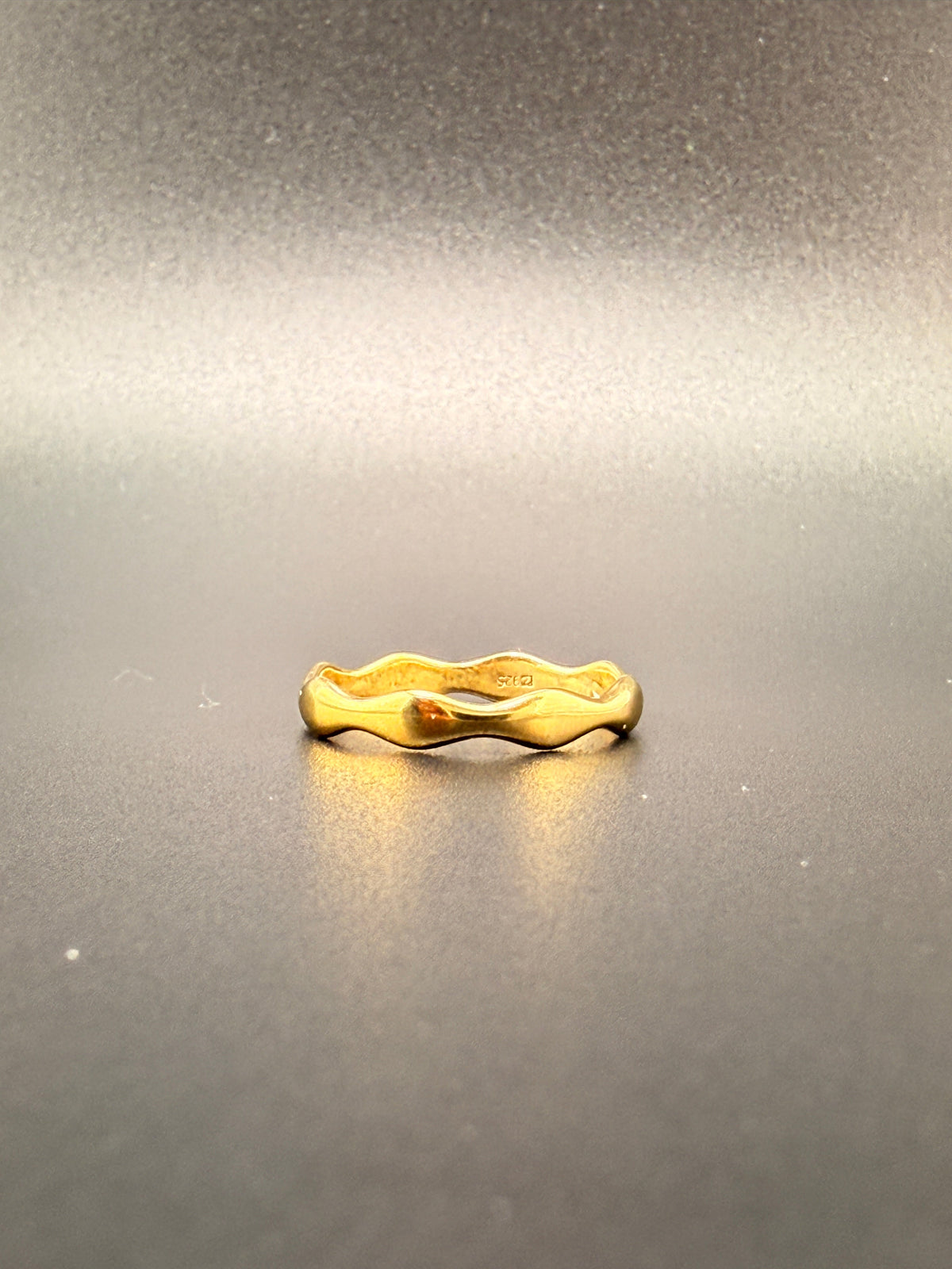 14K Gold Bonded Sterling Silver Wavy Band Ring - 7
