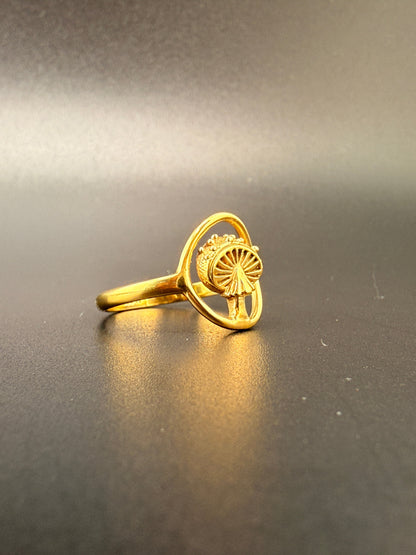 14K Gold Bonded Sterling Silver Mushroom Ring – Unique Mushroom Jewelry - 6