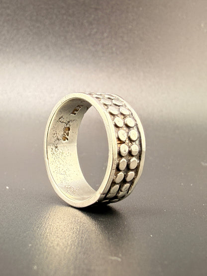 925 Sterling Silver Textured Dot Ring