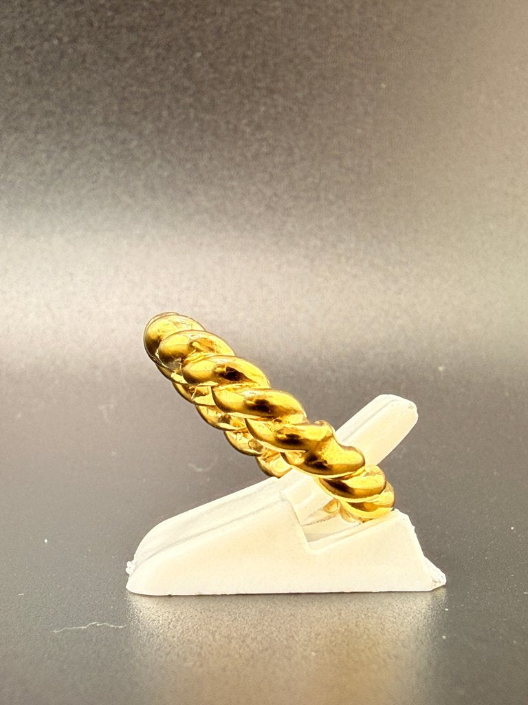 14K Gold Bonded Sterling Silver Textured Twist Rope Ring – 6.5 Grams - 5.5 alternate product view