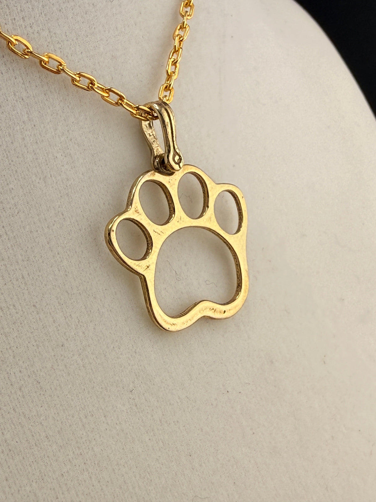 14K Gold Bonded Dog Paw Pendant – .925 Sterling Silver, 1.5 Inch alternate product view