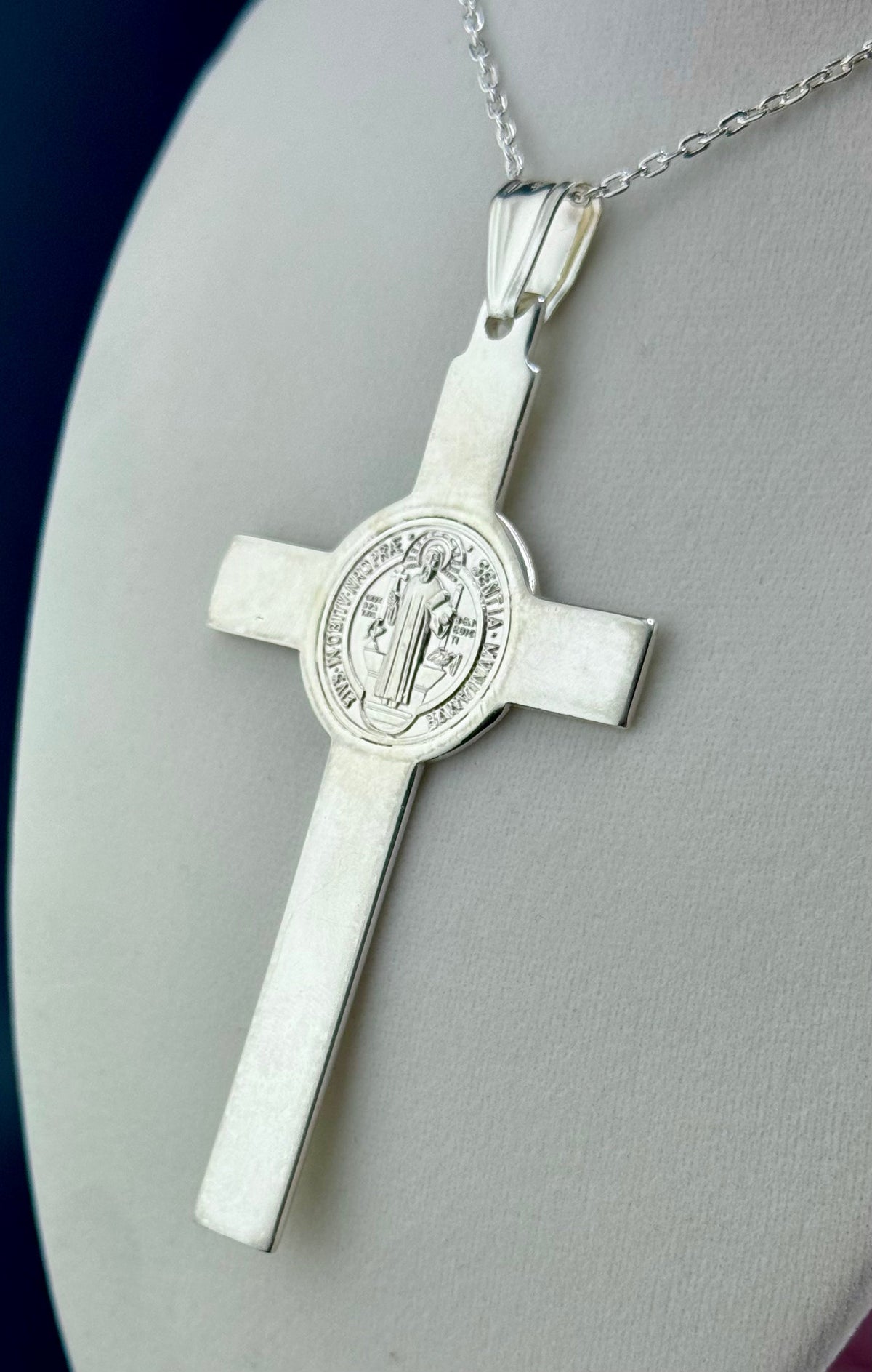 .925 Sterling Silver Jesus on Cross Pendant — 4.24 Inches alternate product view