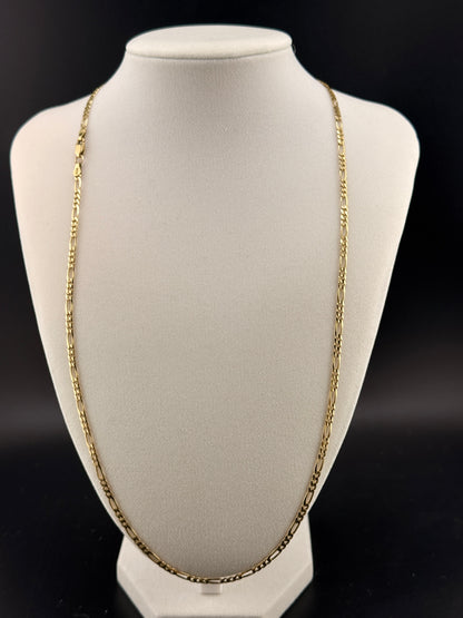 14K Solid Gold 3.15MM Figaro Chain — 3.15 MM / 24 Inches