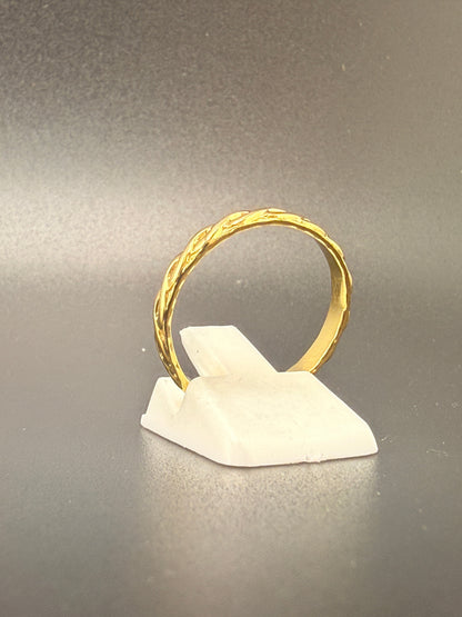 14K Gold Bonded Sterling Silver Twisted Vine Band Ring - 8.75