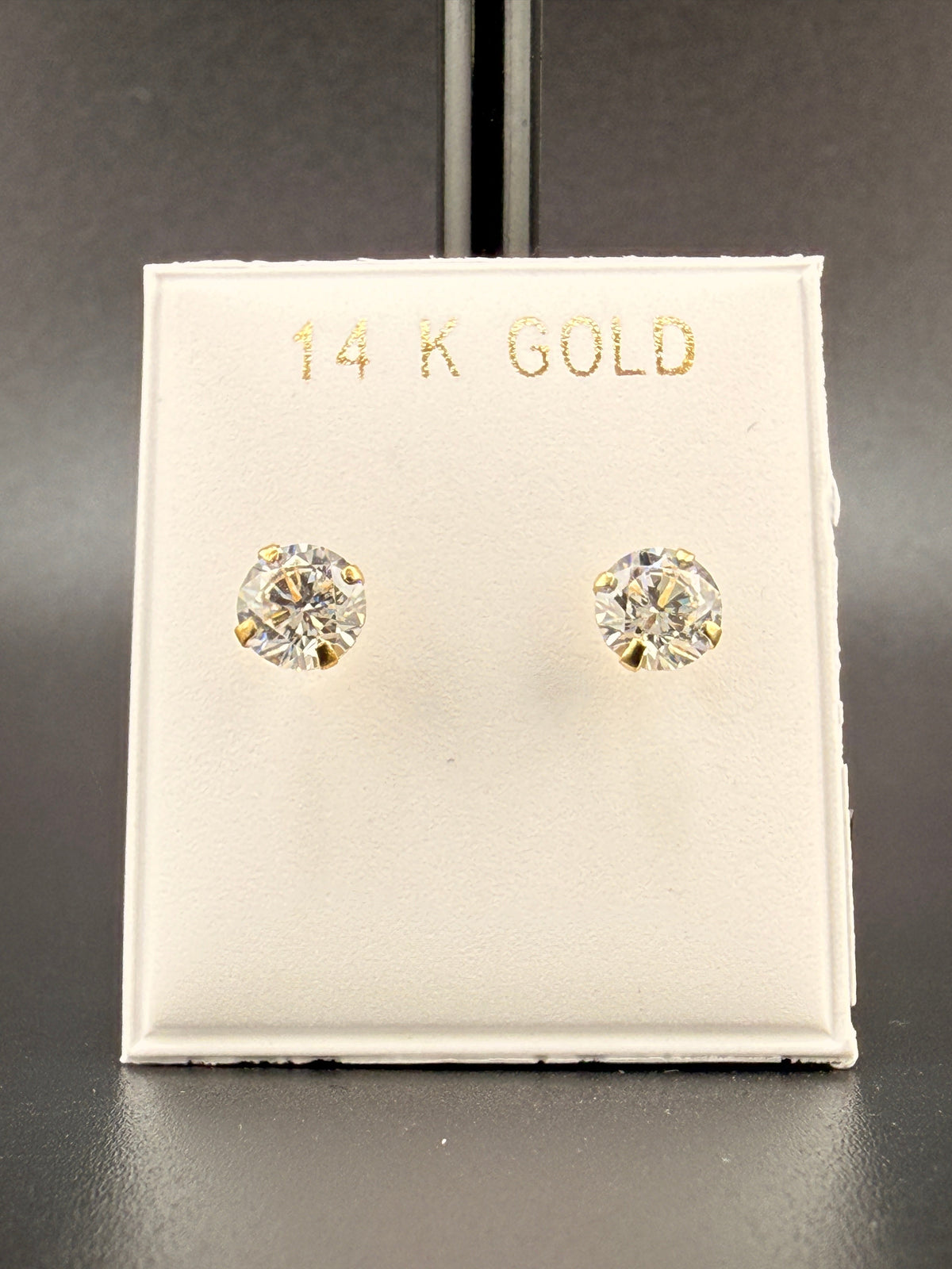 14K Gold 1.5CT CZ Diamond Stud Earrings alternate product view