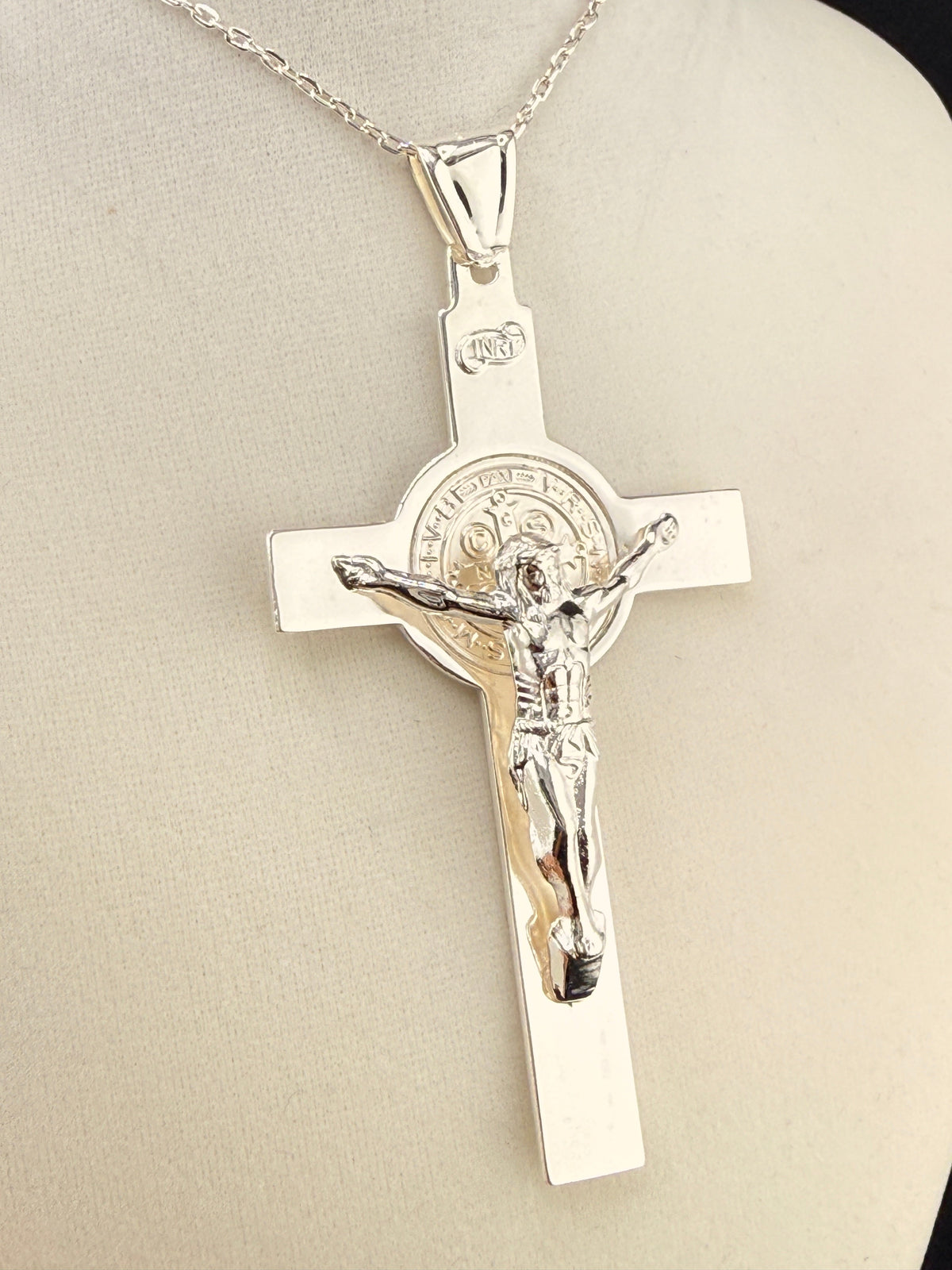 .925 Sterling Silver Jesus on the Cross Pendant – 4.5 Inch alternate product view