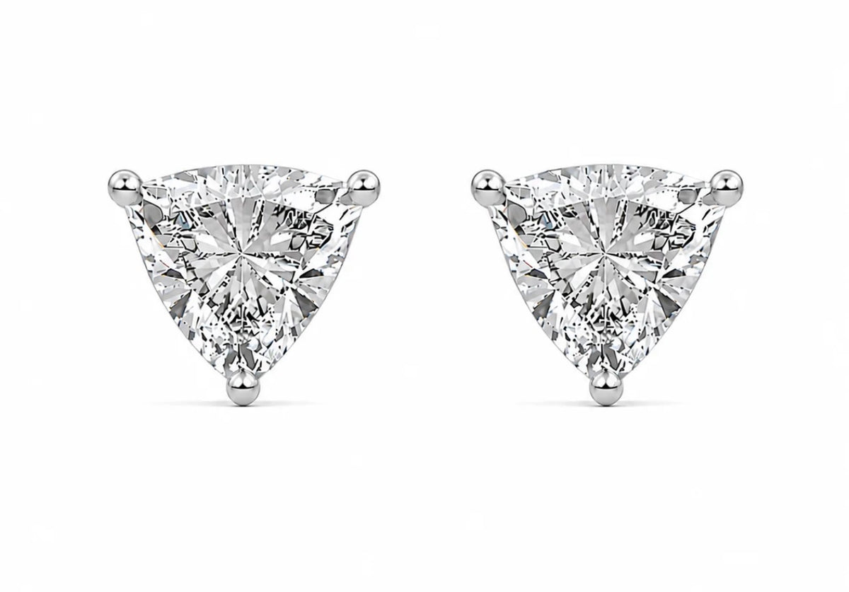1 ct / 10 Kt white gold / trillium / earring set (2ct total)