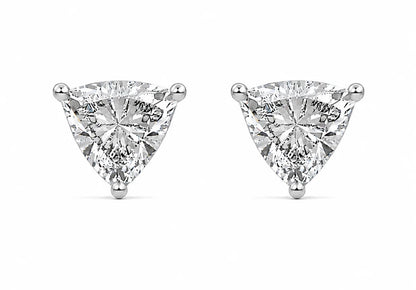 1 ct / 10 Kt white gold / trillium / earring set (2ct total)