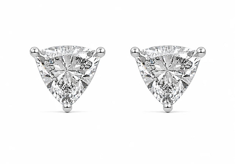 1 ct / 10 Kt white gold / trillium / earring set (2ct total)