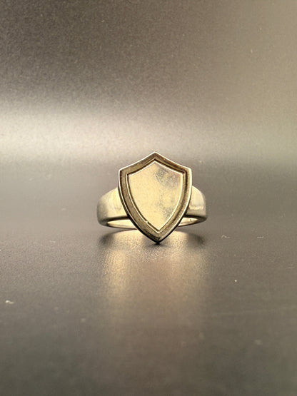 Sterling Silver Shield Ring – Black Border - 9