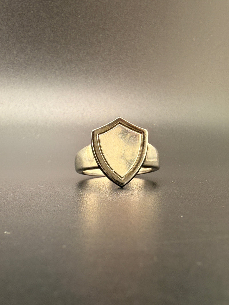 Sterling Silver Shield Ring – Black Border - 9