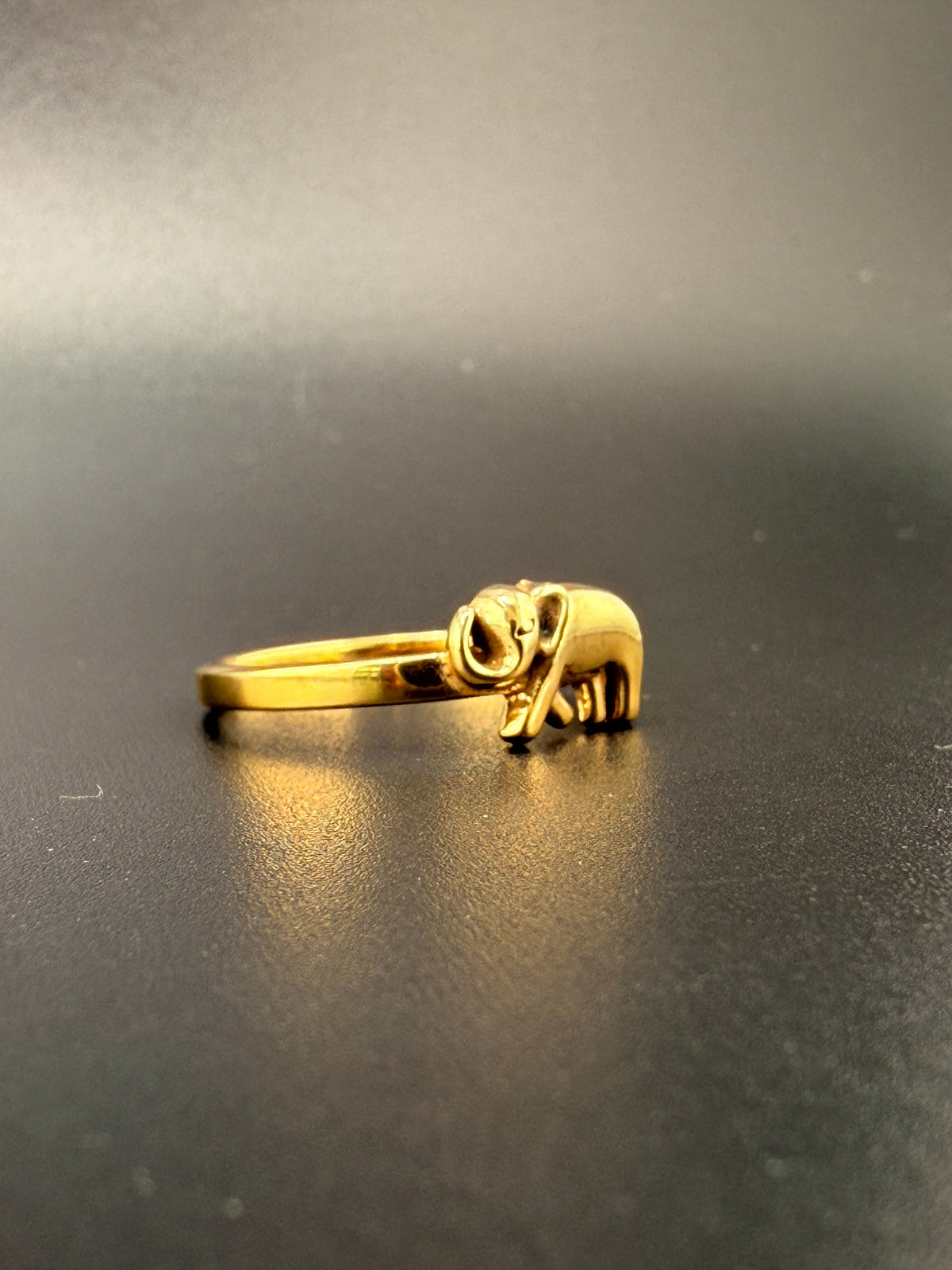 14K Gold Bonded Sterling Silver Elephant Ring – Elephant Statement Ring - 6 detail view