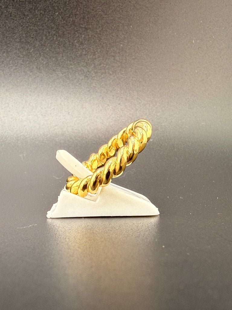 14K Gold Bonded Sterling Silver Textured Twist Rope Ring – 6.5 Grams - 5.5 detail view