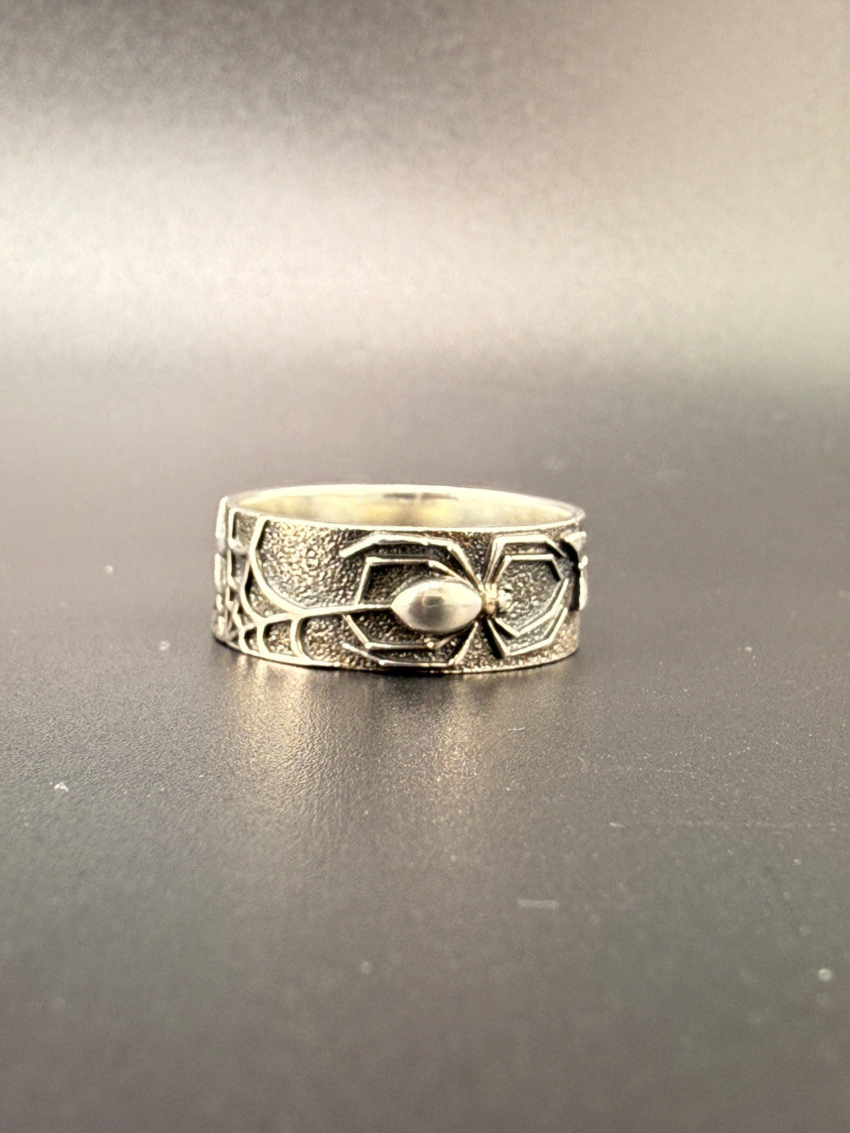Sterling Silver Spider Web Ring - 8 detail view