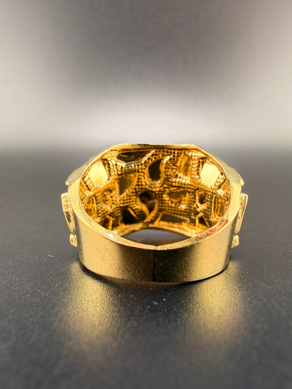 Men’s 10K Gold Nugget Ring – 7.7g Solid Gold Ring Size 10.5 | Wholesale Jewelry Price alternate product view