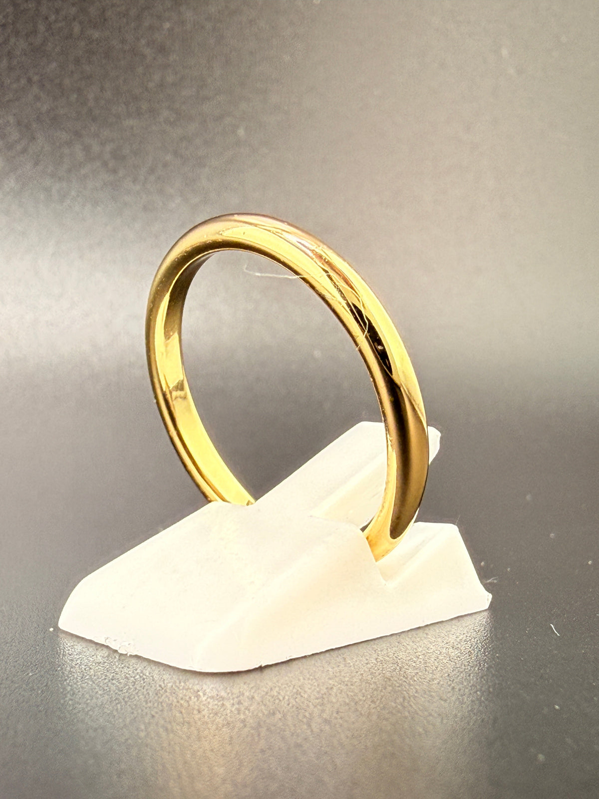 14K Gold Bonded Sterling Silver Polished Plain Gold Band - 9.5