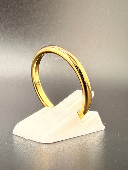 14K Gold Bonded Sterling Silver Polished Plain Gold Band - 9.5