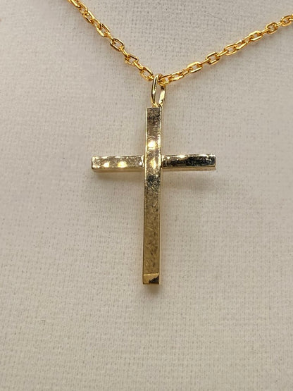 14K Solid Gold Small Cross Pendant