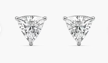 1 ct / 10 Kt white gold / trillium / earring set (2ct total)