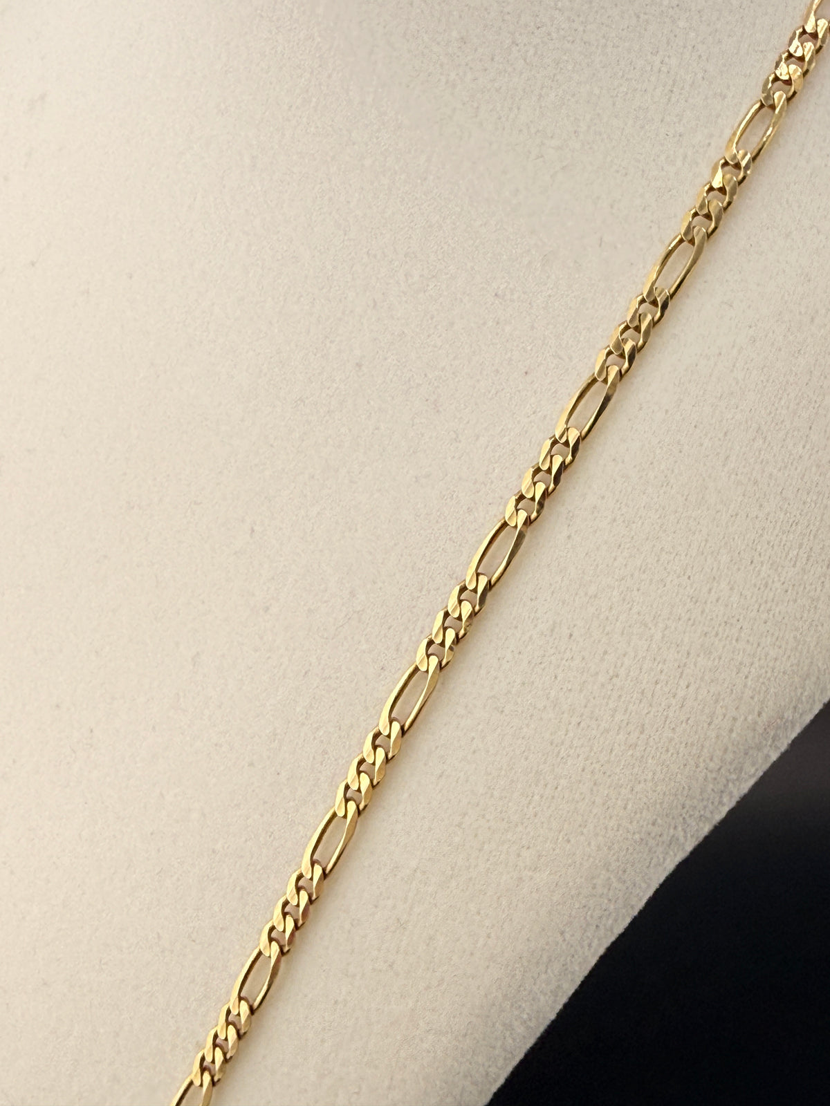 14K Solid Gold 3.15MM Figaro Chain — 3.15 MM / 24 Inches