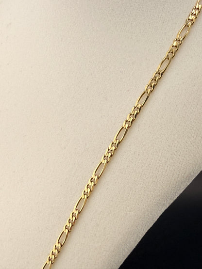 14K Solid Gold 3.15MM Figaro Chain — 3.15 MM / 24 Inches
